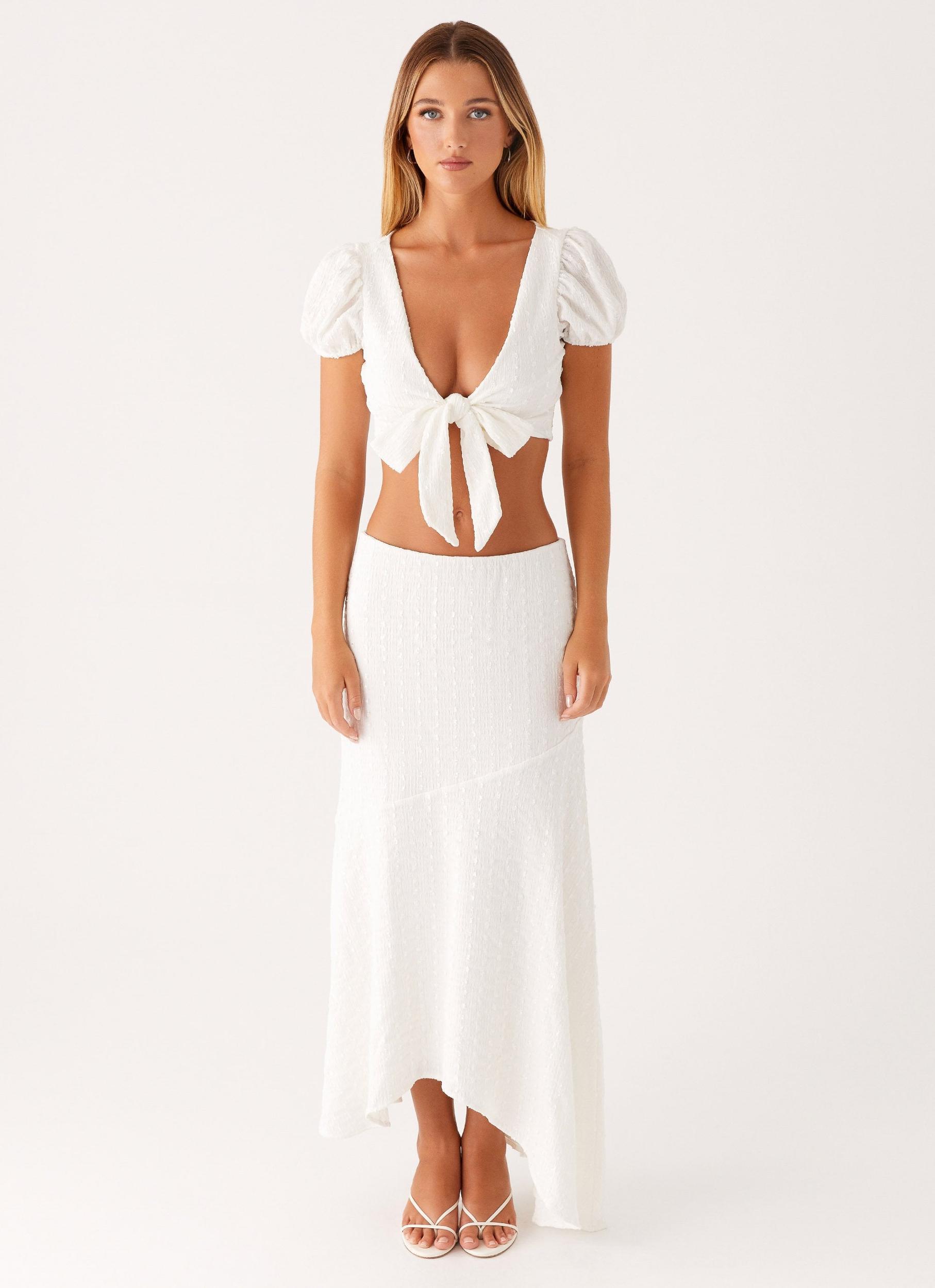 Cammy Tie Top - White Product Image