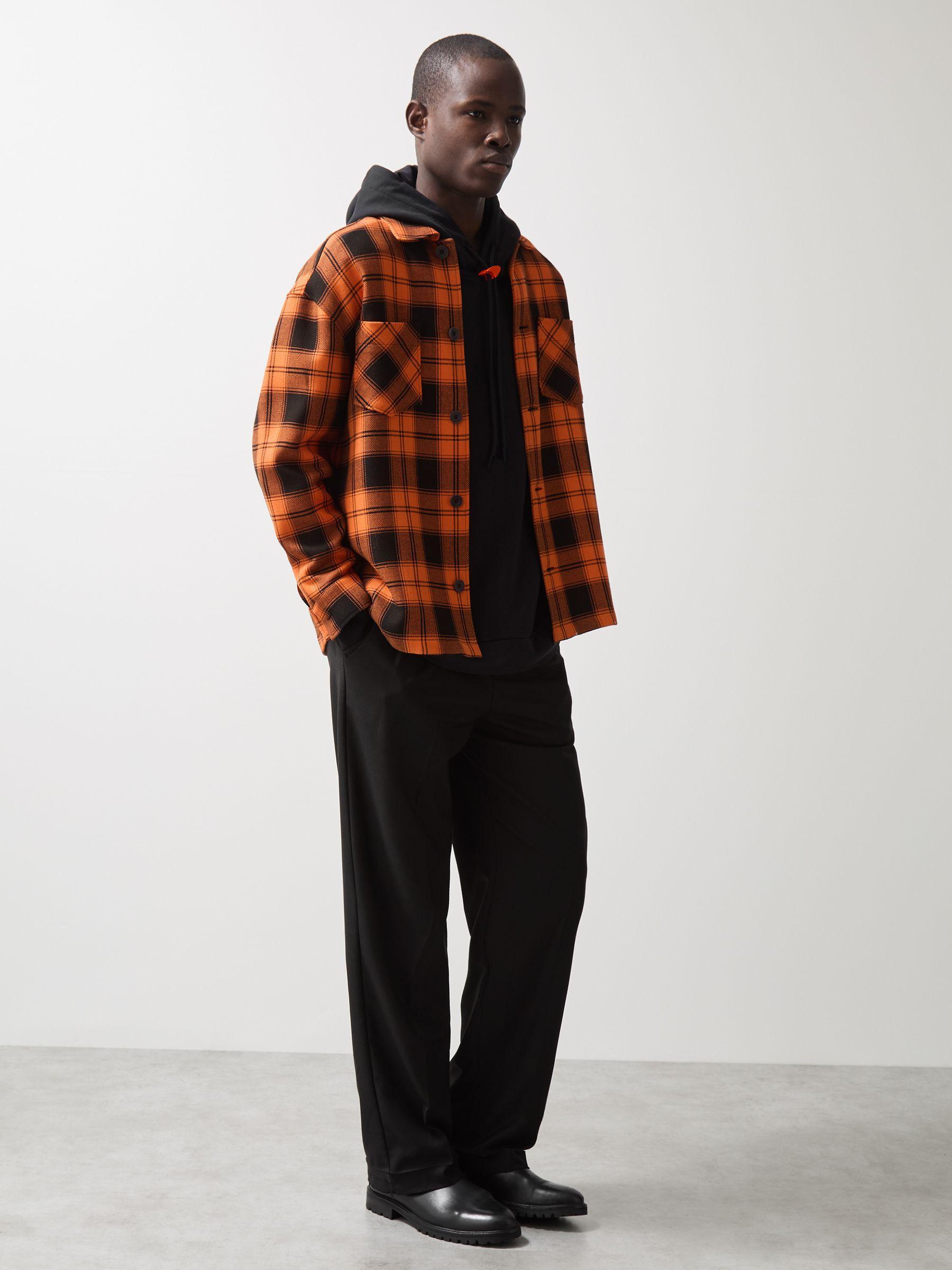 McLaren F1 Team Check Logo Overshirt in Papaya Orange/Black Product Image