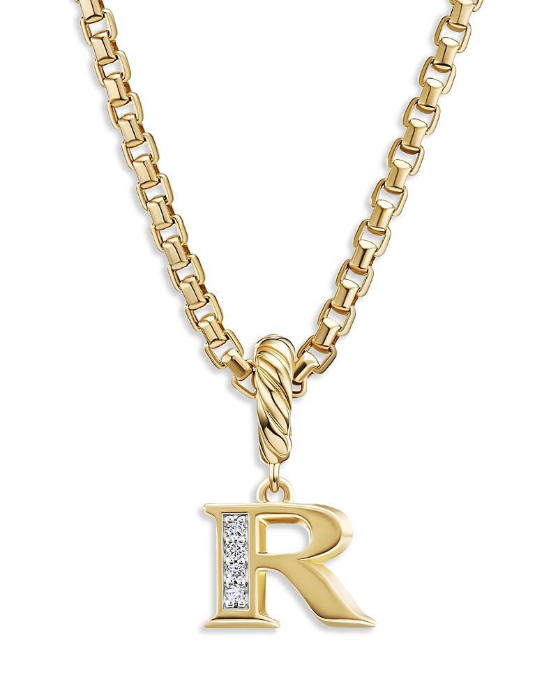 David Yurman 18K Gold Amulets Diamond Pave Initial Pendant Product Image