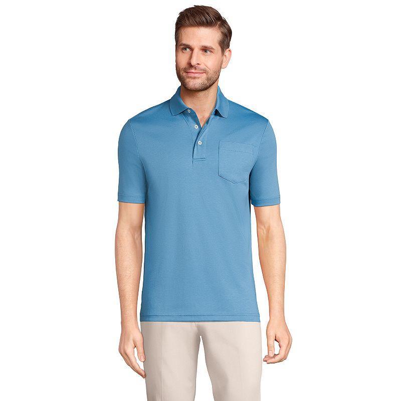 Big & Tall Lands' End Supima Polo, Men's, Size: 4XB, White Product Image