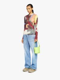 ABSTRACT' PRINT - SHEER LONG SLEEVE TOP in red | JW Anderson US  Product Image