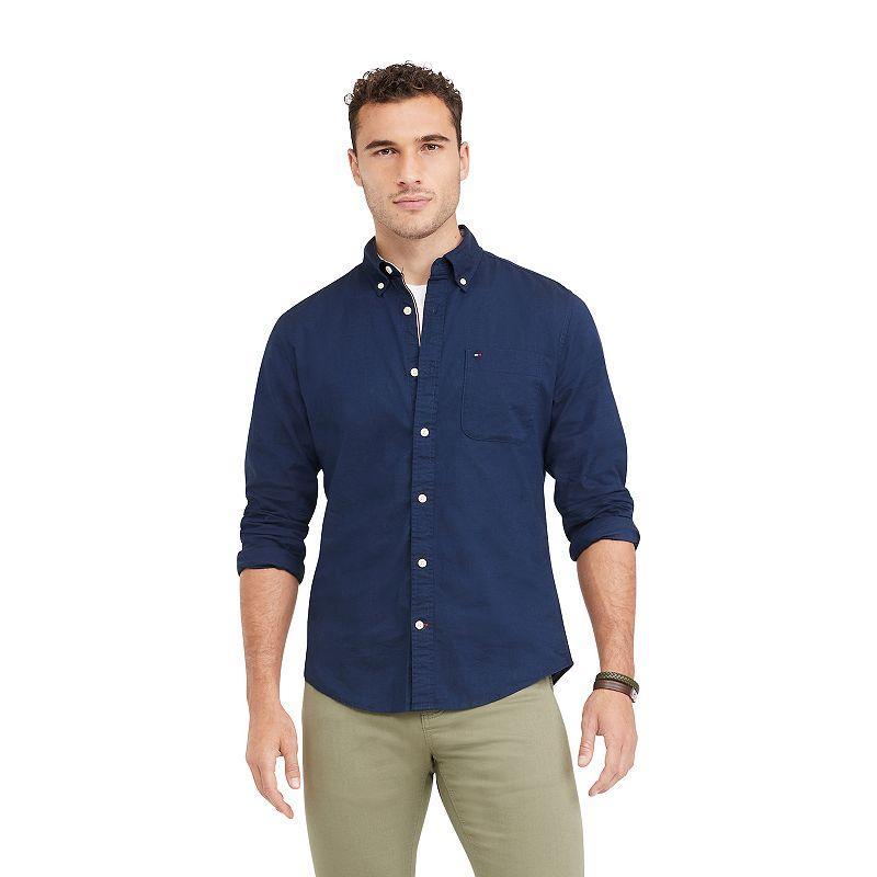 Men's Tommy Hilfiger Regular Fit Essential Stretch Oxford Shirt, Size: XXL, Desert Product Image