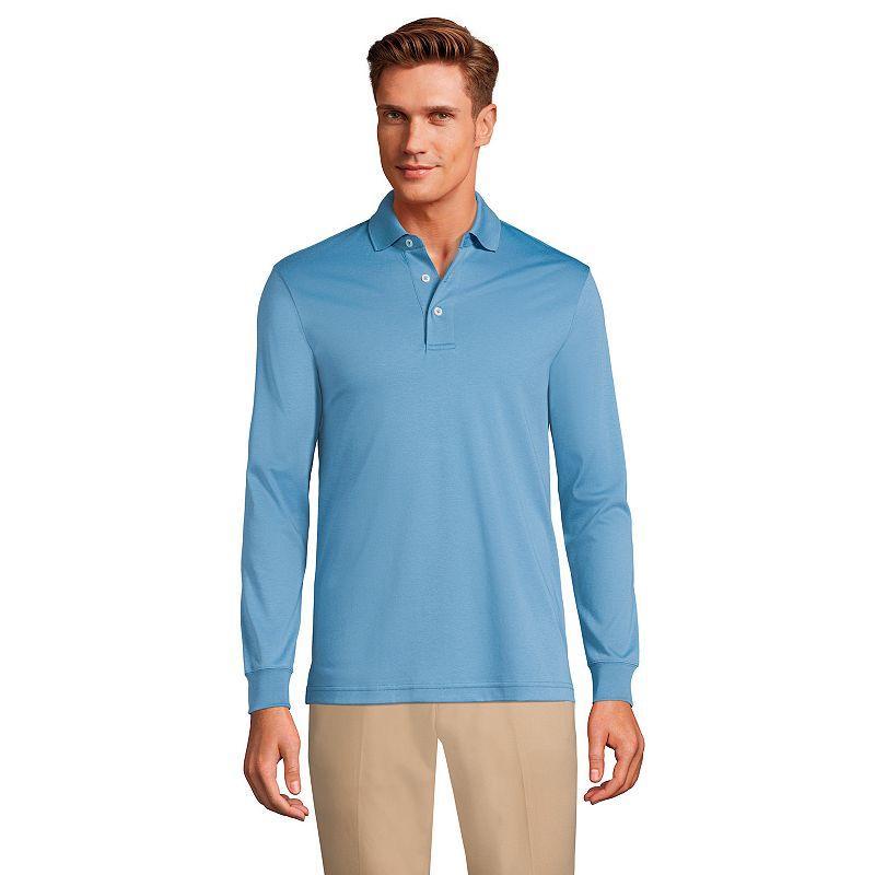 Men's Lands' End Soft Supima Polo, Size: Medium, White Product Image