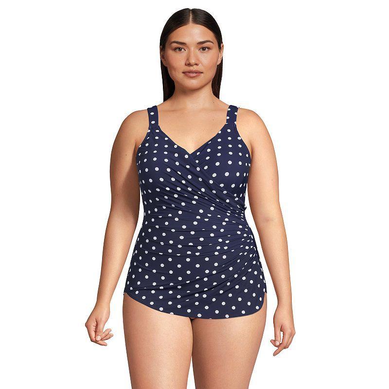Plus Size Lands End SlenderSuit Skirted One-Piece Swimsuit, Womens Product Image