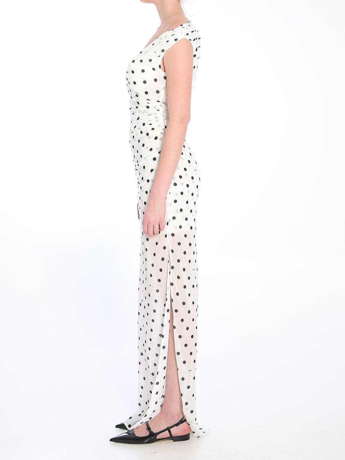 JACQUEMUS Women Rita Pois Long Dress In White Product Image