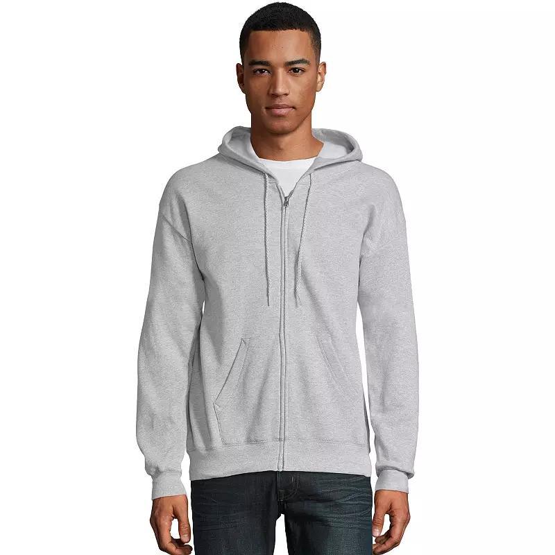 Men's Hanes® EcoSmart Fleece Full-Zip Hooded Jacket, Size: Large, Deep Royal1 Product Image