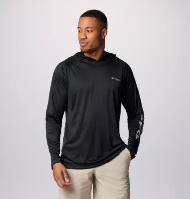 Men's Columbia PFG UPF 50 Terminal Tackle™ Hoodie, Size: Medium, Black Product Image
