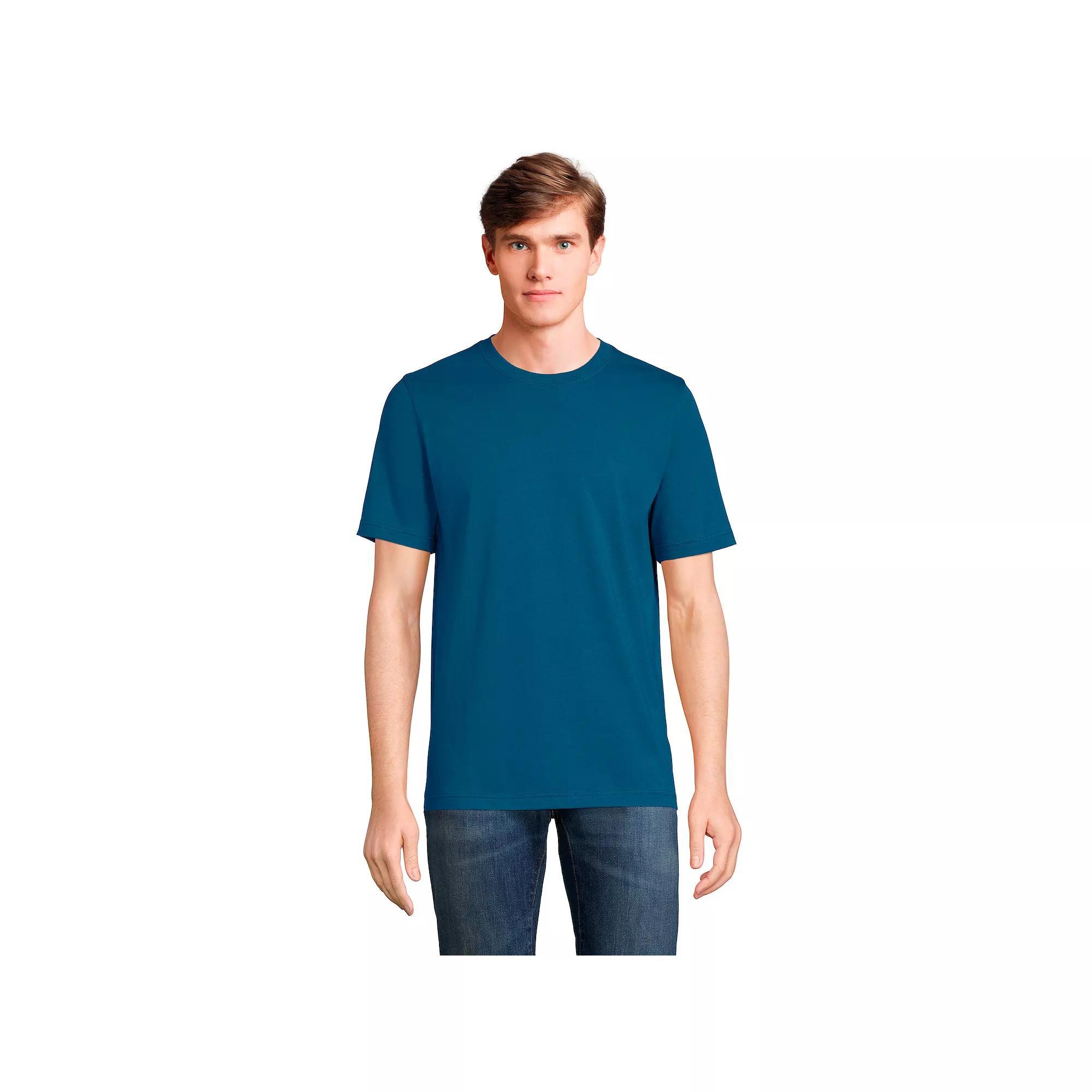 Men's Lands' End Super-T Short Sleeve T-Shirt, Size: Medium, Evening Blue Product Image