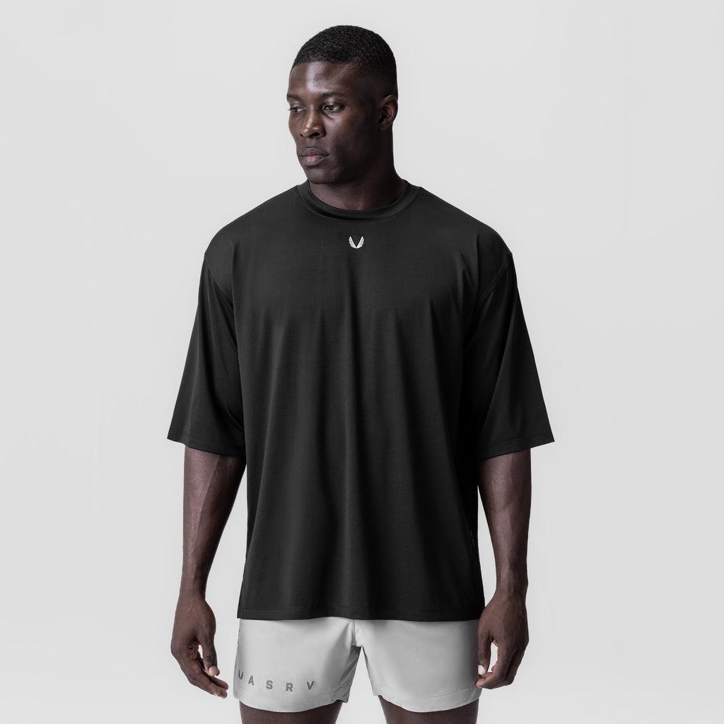 0841. 3D-Lite® 2.0 Lycra® 3/4-Sleeve Oversized Tee - Black "OTWR Block" Product Image