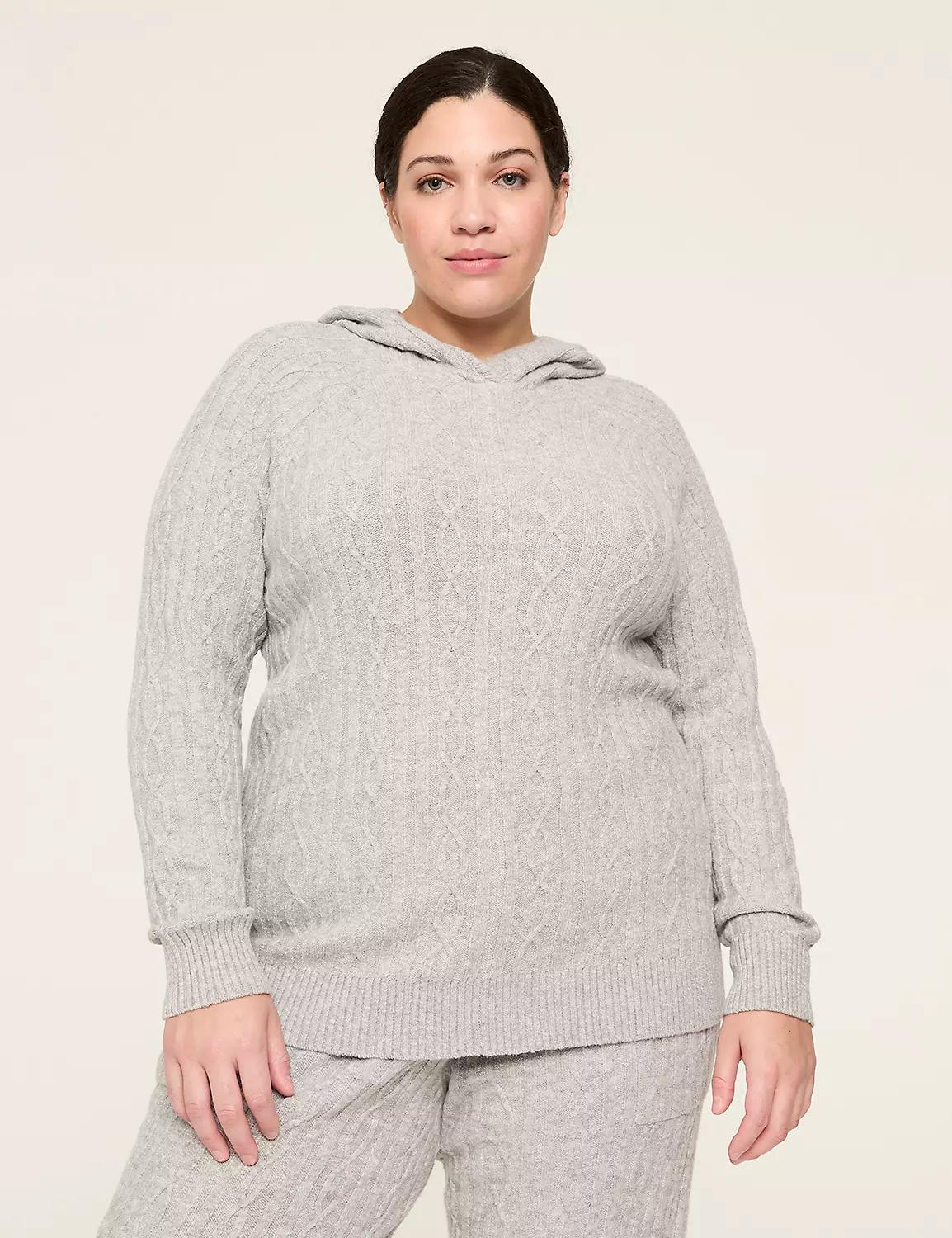 LIVI Sweater Cable Knit Hoodie Product Image