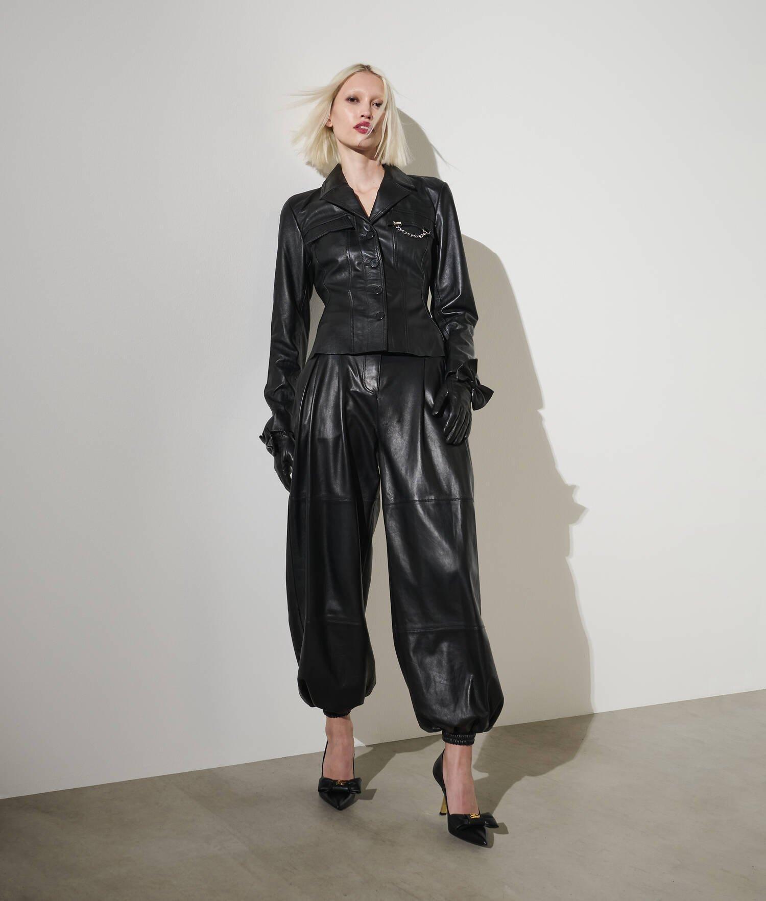 KARL STUDIO VOLUMINOUS LEATHER PANTS Product Image