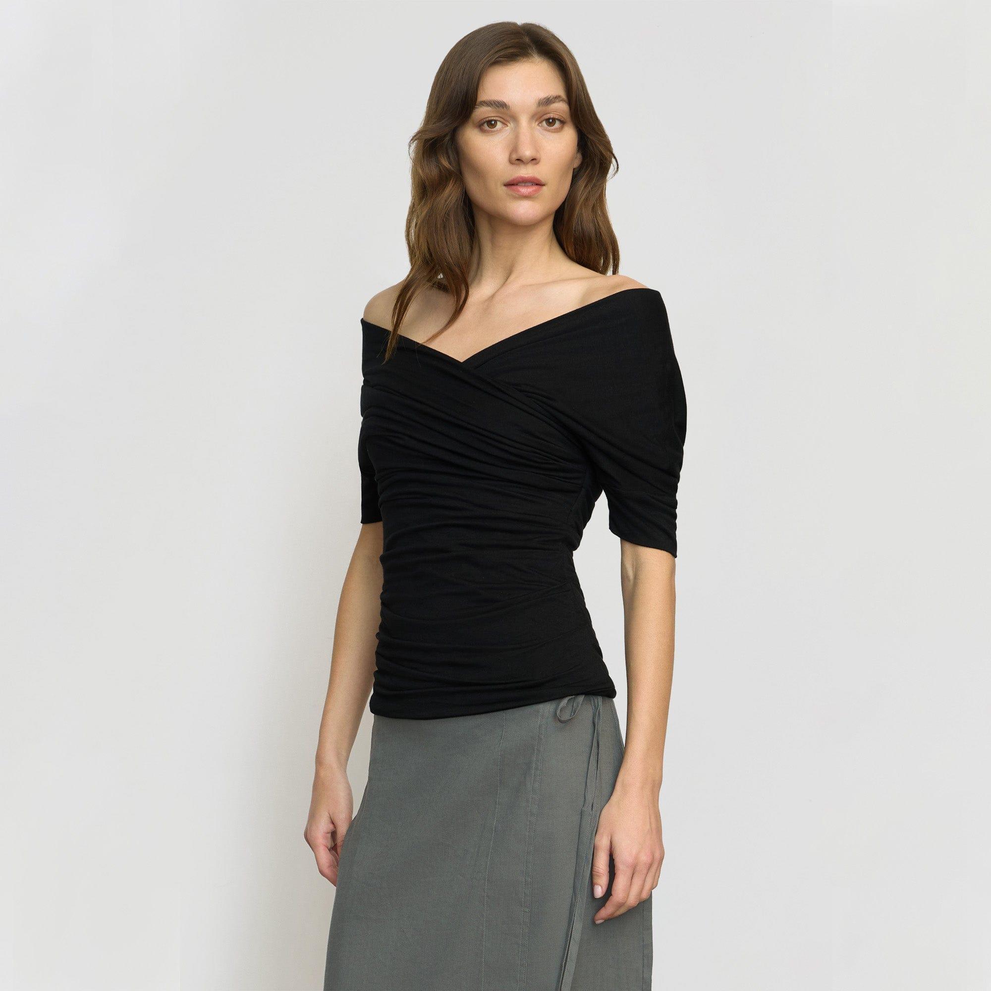 Thalia Ruched Off-Shoulder Tee Product Image