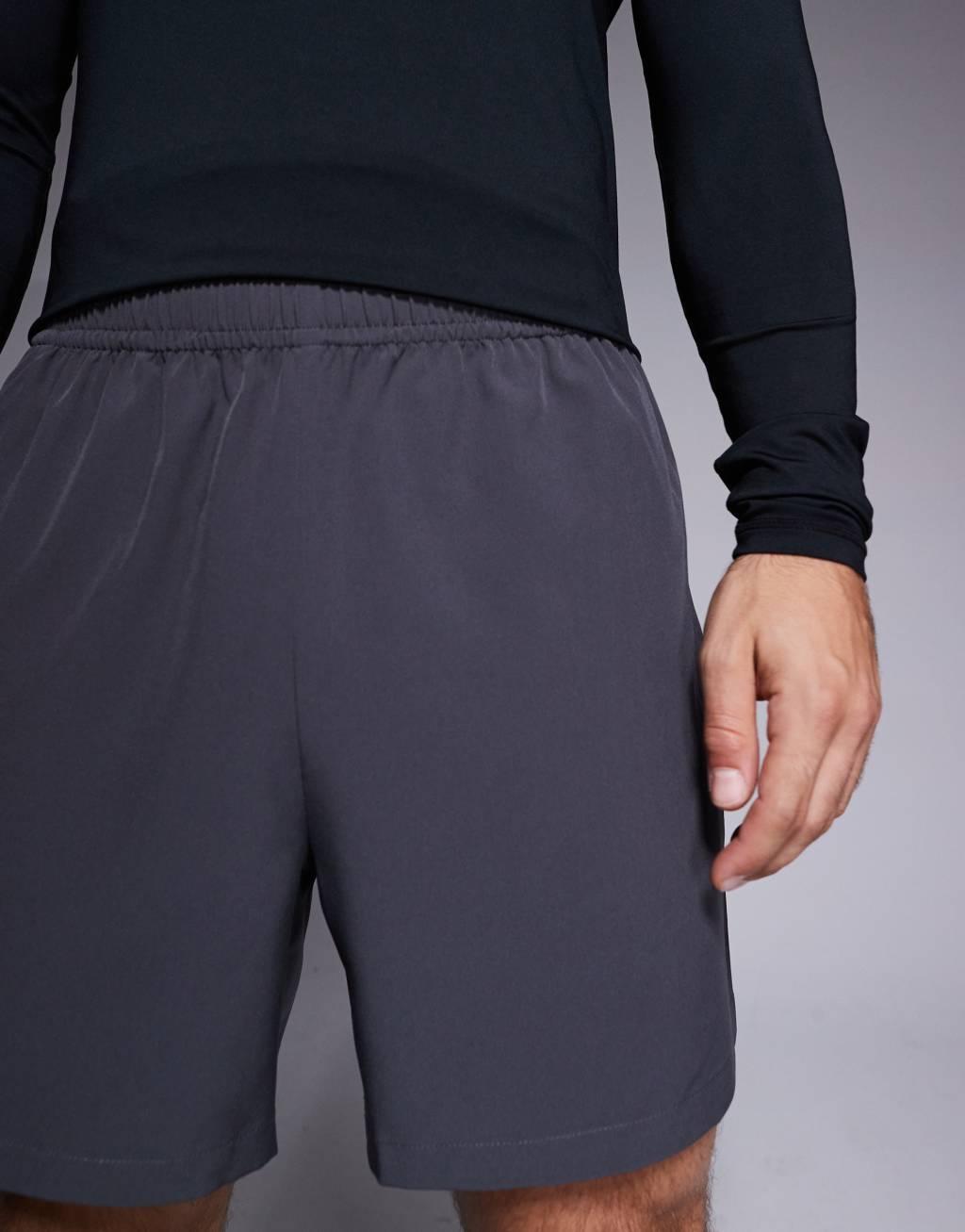 ASOS 4505 Icon 5-inch quick dry training shorts with zip pockets in charcoal Product Image