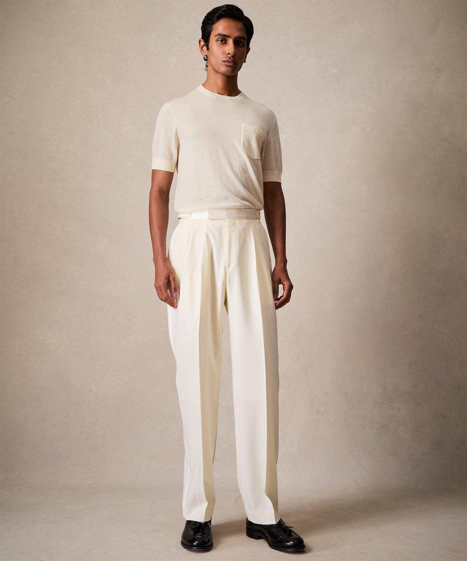 Italian Wool Relaxed Tuxedo Trouser Product Image