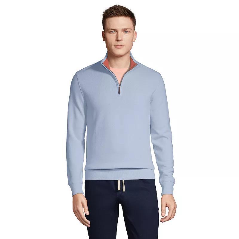 Big & Tall Lands End Bedford Classic-Fit Ribbed Quarter-Zip Sweater, Mens Product Image