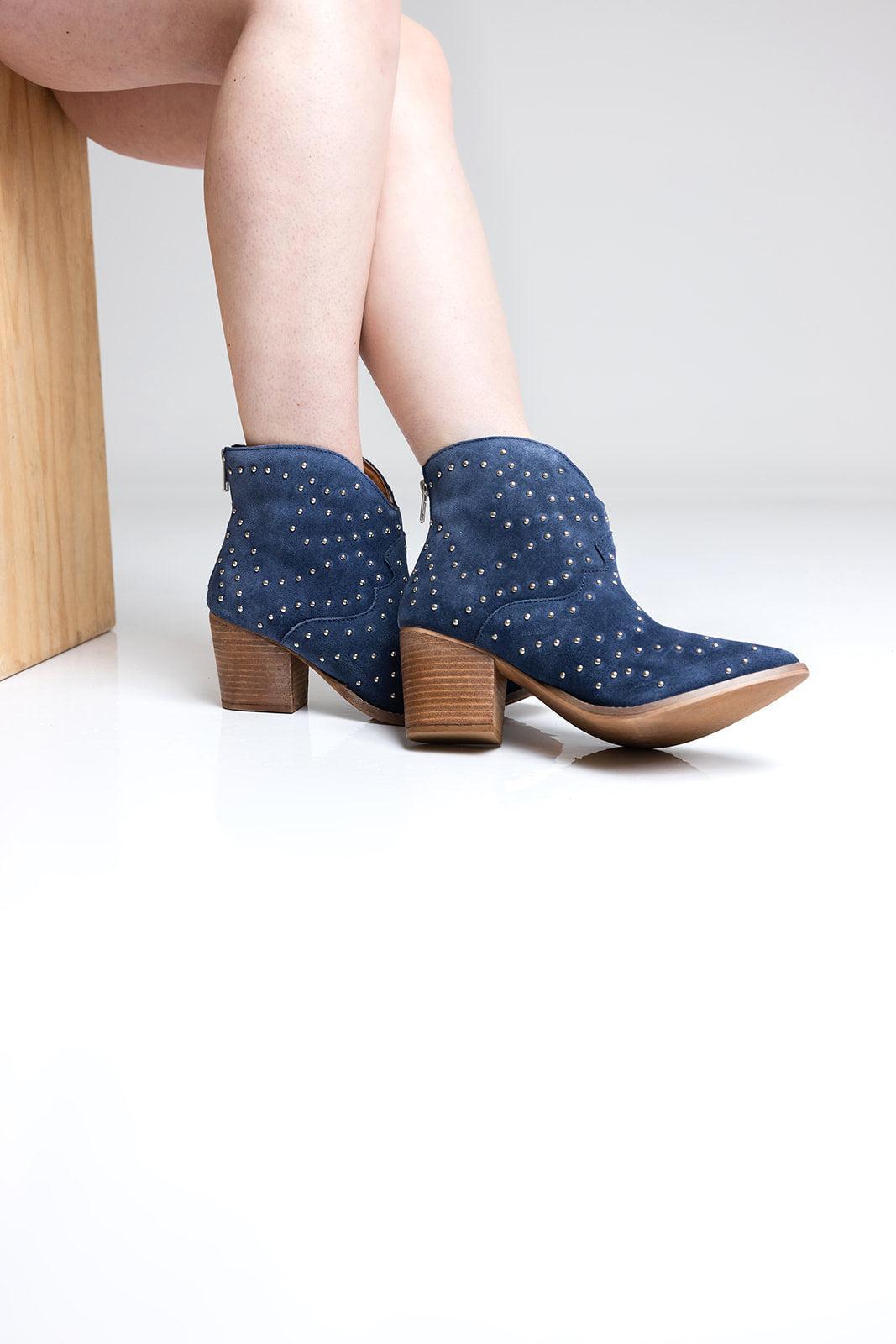 Twilight Studded Heeled Ankle Boot in Denim (Online Exclusive) Product Image