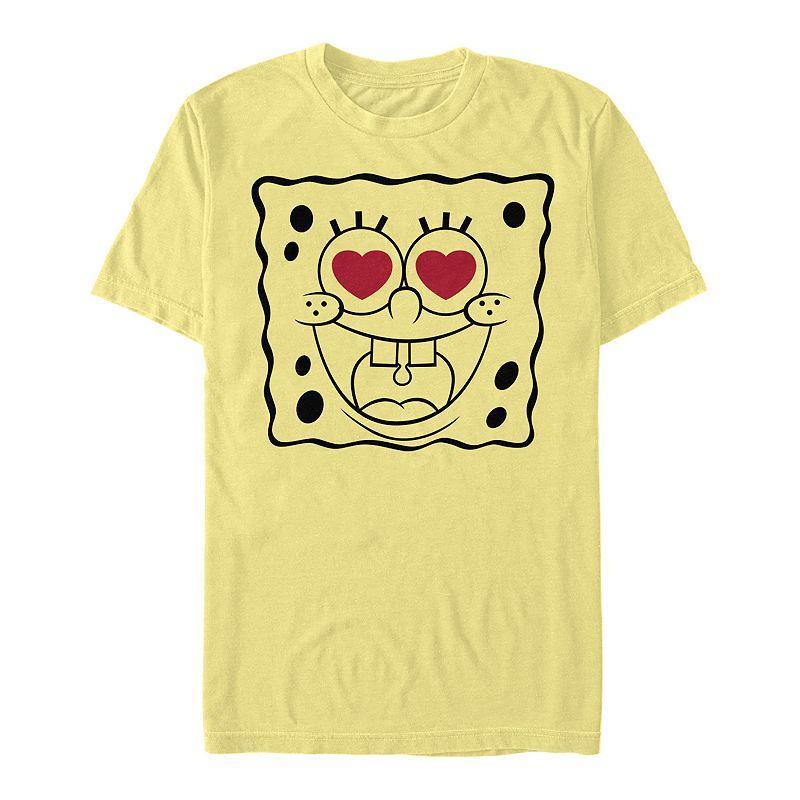 Men's Nickelodeon SpongeBob SquarePants Heart Eyes Line Art Tee, Size: XL, Athletic Grey Product Image