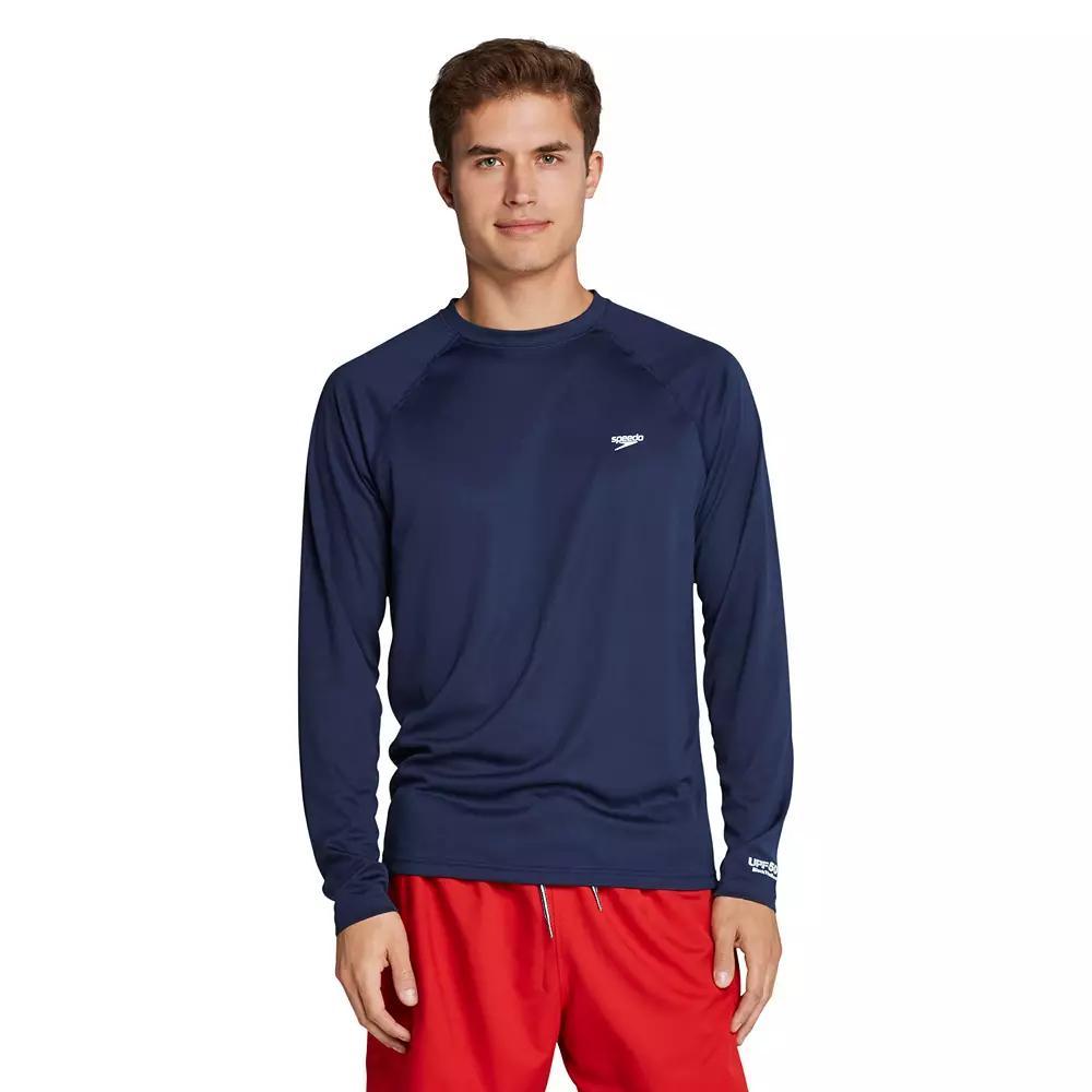 Men's Speedo Quick-Dry UPF 50+ Long Sleeve Swim Tee, Size: XL, White Product Image