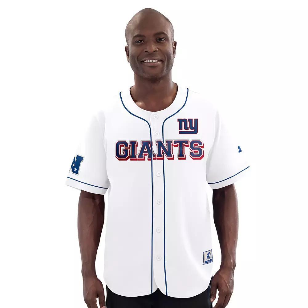 Men's Starter  White New York Giants Relay Full-Button Baseball Jersey, Size: XL Product Image