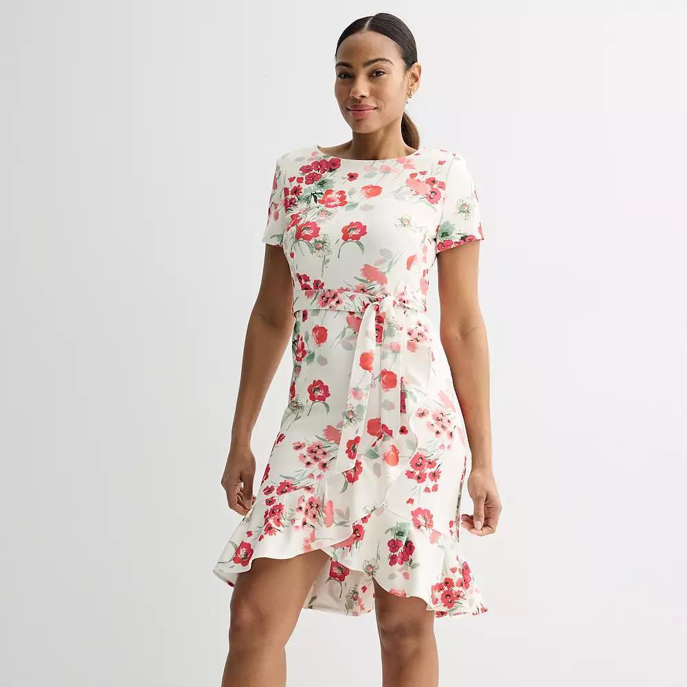 Womens Andrew Marc Flounce Hem Mini Dress Product Image