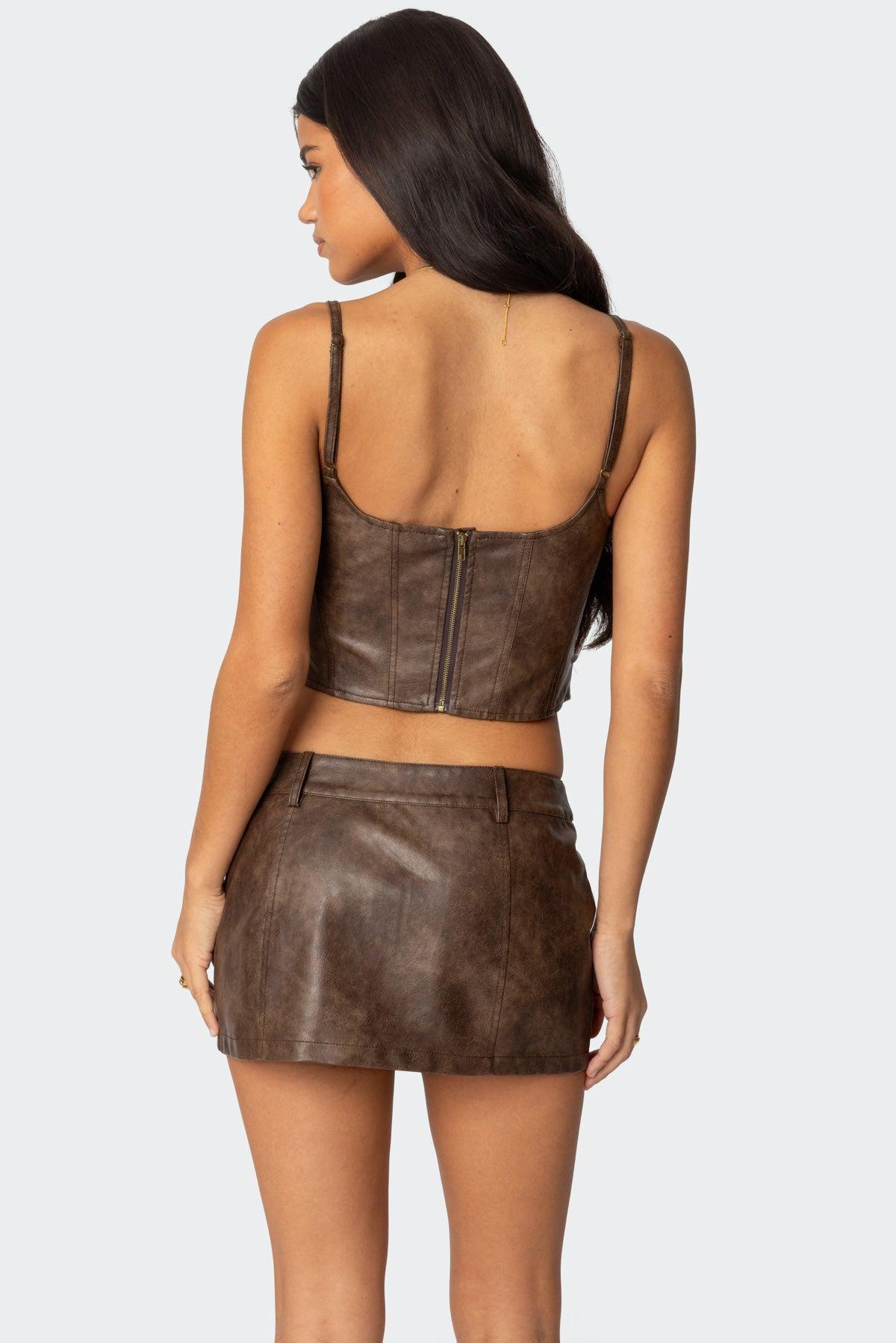 Scout Washed Faux Leather Skort Product Image