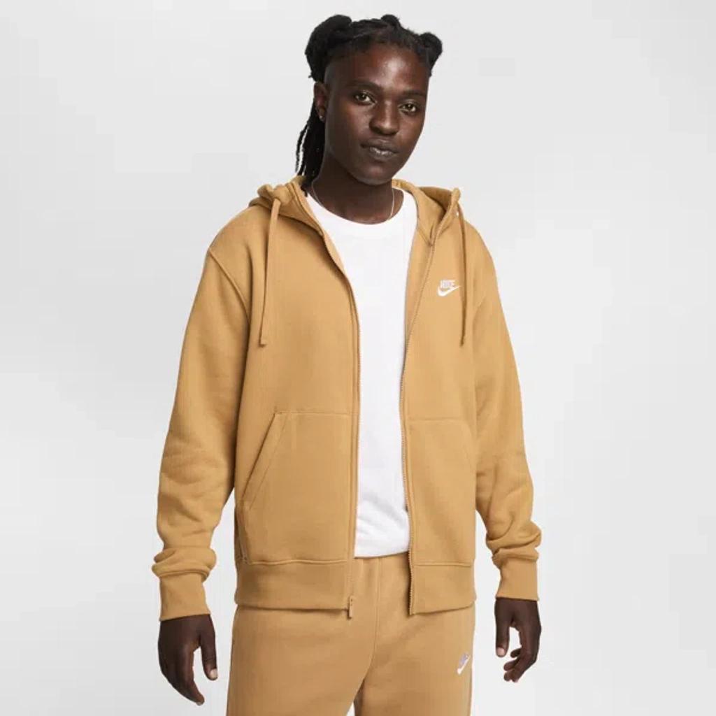 Nike Mens Nike Club Full-Zip Hoodie - Mens Tan/White Product Image