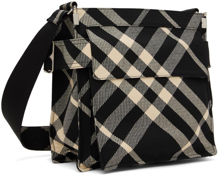 BURBERRY Black & Off-white Small Trench Tote In Black/calico Product Image