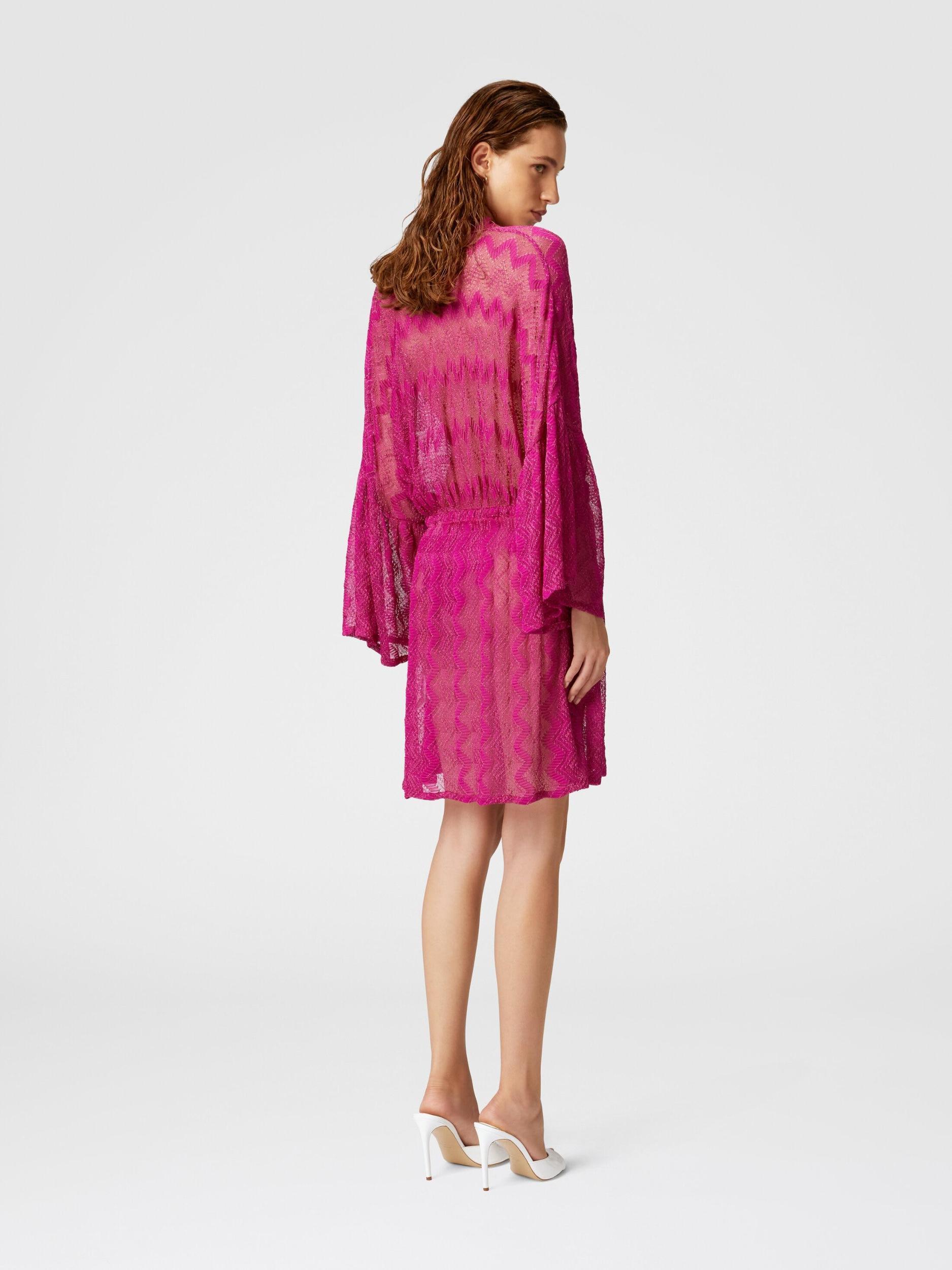 Cover-up dress in zig zag lamé viscose with wide sleeves Product Image