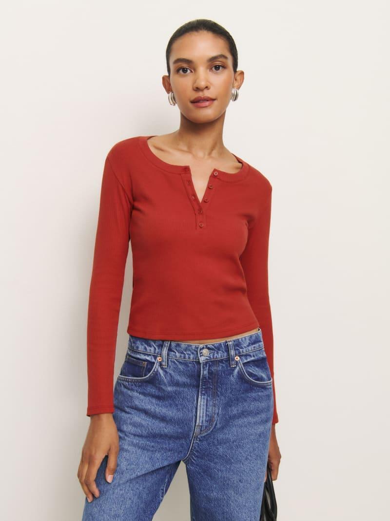 Jayden Long Sleeve Henley Tee Product Image