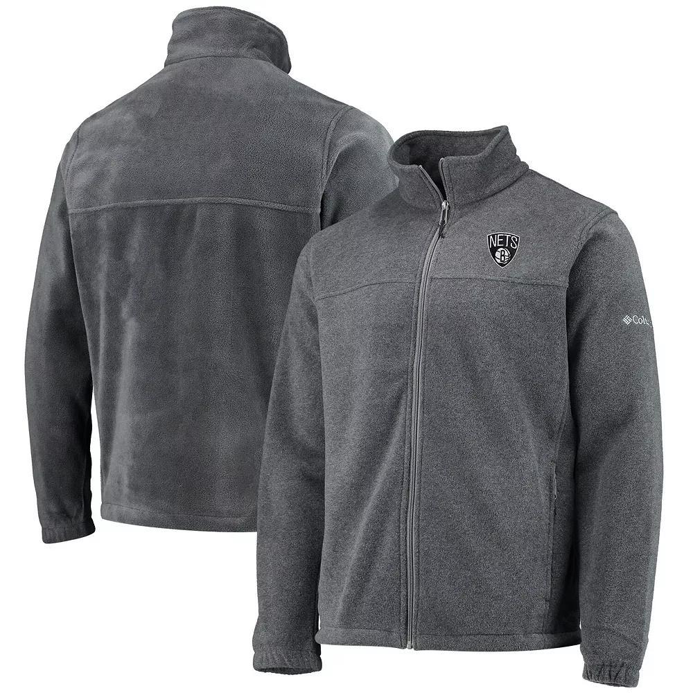 Mens Columbia Brooklyn Nets Heathered Charcoal Flanker Full-Zip Jacket Product Image
