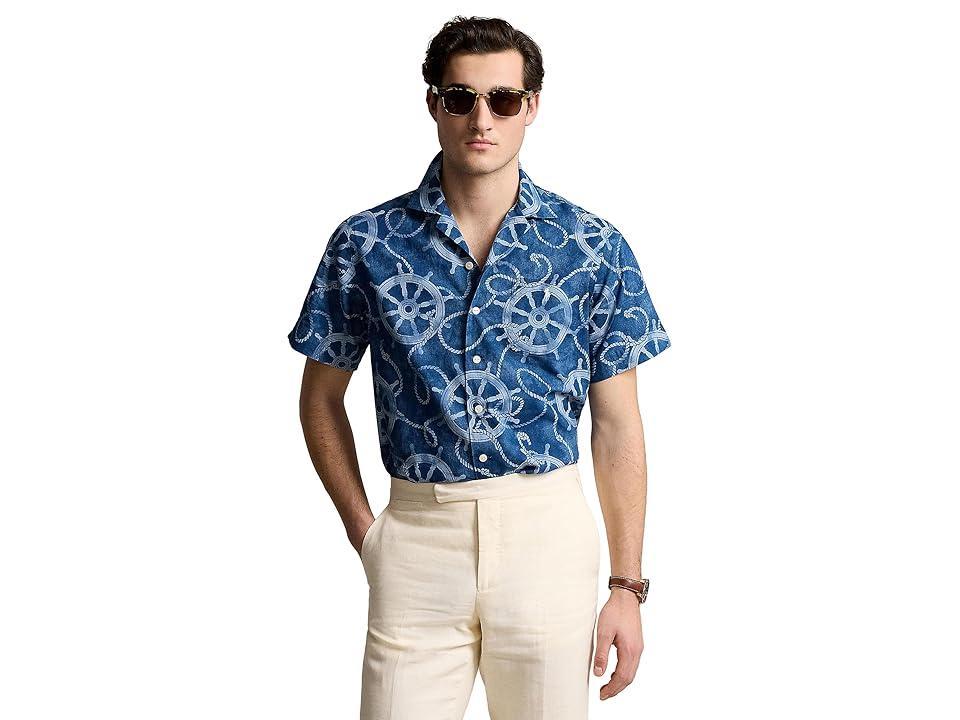 Polo Ralph Lauren Classic Fit Cotton-Linen Camp Shirt (Ropes & Ship Wheel) Men's Jacket Product Image