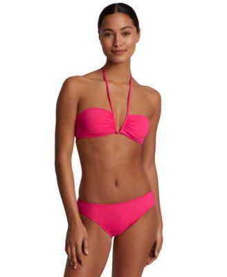 Lauren Ralph Lauren Womens Shirred V-Wire Bandeau Bikini Top Product Image