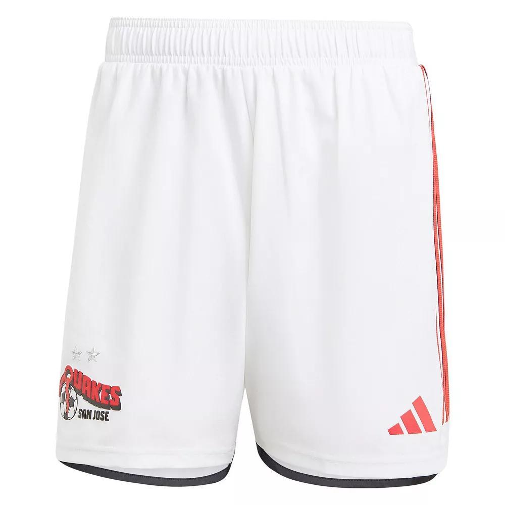 Men's adidas White San Jose Earthquakes 2024 Away AEROREADY Authentic Shorts, Size: 3XL, Sje White Product Image