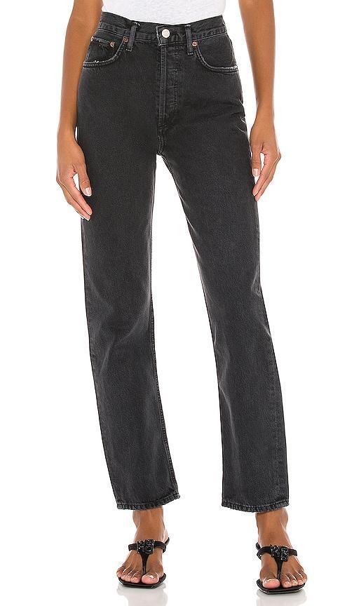 AGOLDE 90s Pinch Waist High Rise Straight Jeans Black Tea 29 Product Image