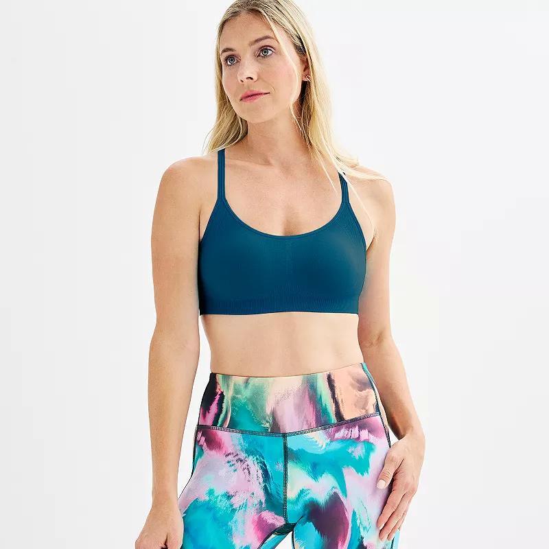 Tek Gear® Seamless Low-Impact Adjustable Sports Bra, Women's, Size: XS, Blue Crayon Product Image