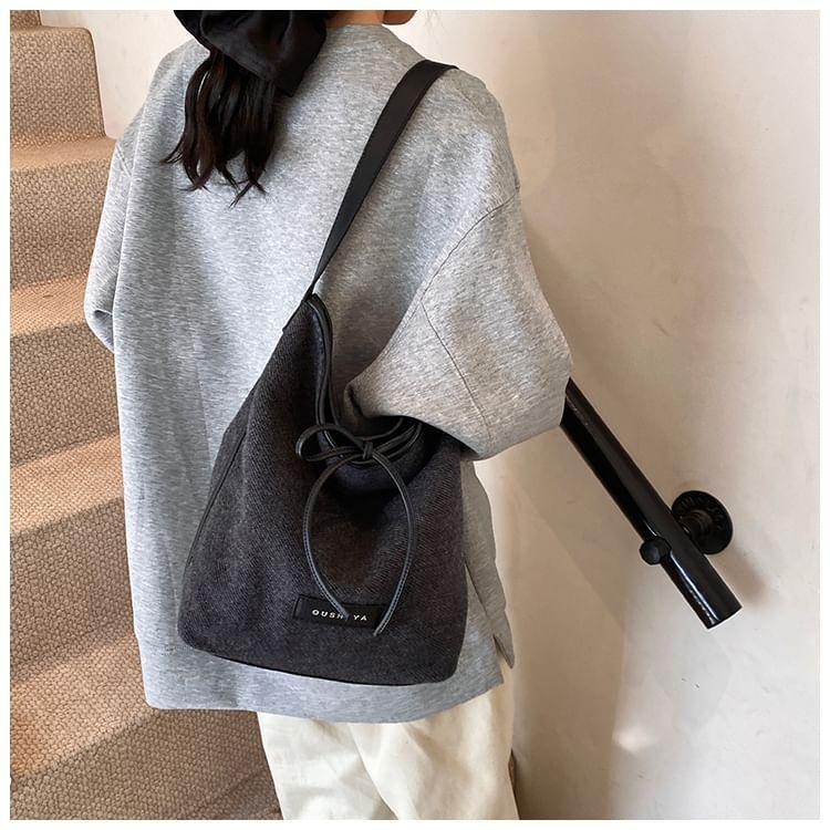 Lettering Ribbon Accent Shoulder Bag Product Image