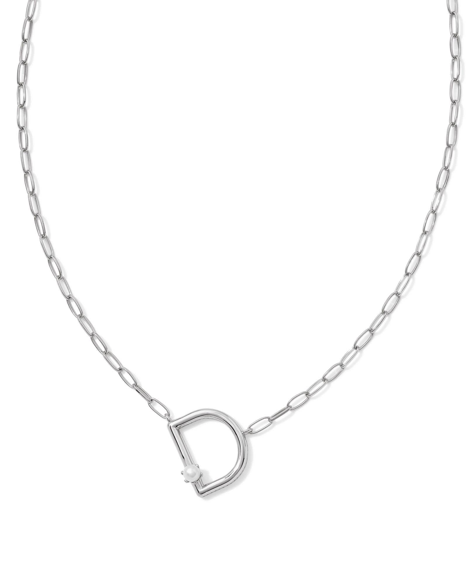 Pearl Silver Letter X Short Pendant Necklace in Freshwater Cultured Pearl Product Image