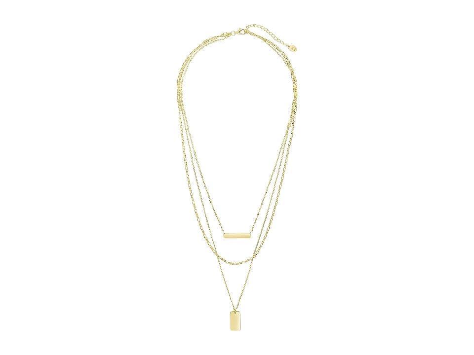 MC Collective Triple Layered Bar Necklace, Womens Gold Tone Product Image