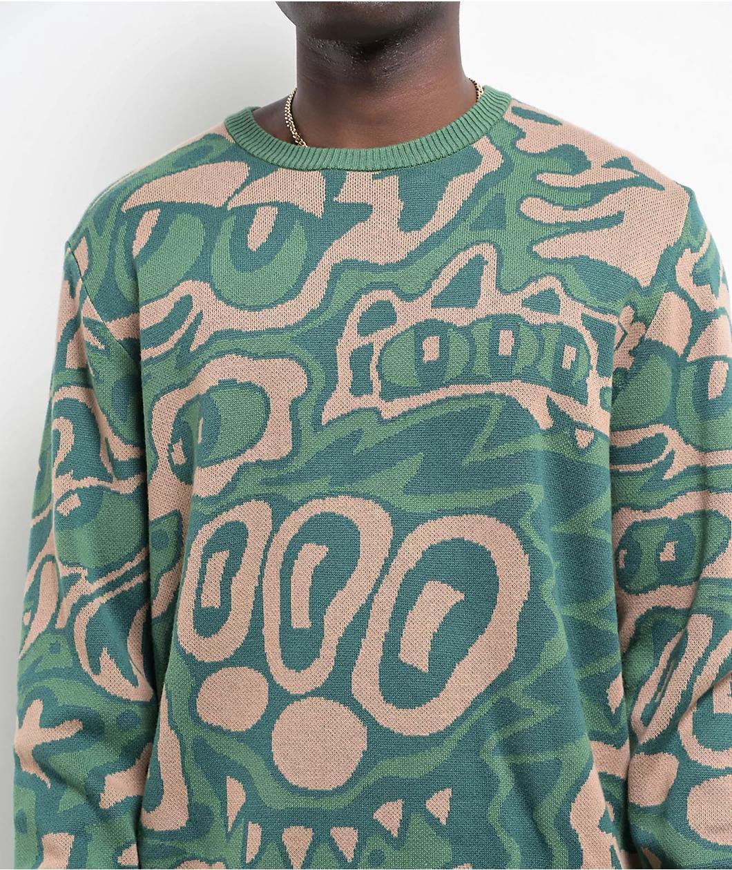 Killer Acid Jungle Vibes Green Sweater Product Image