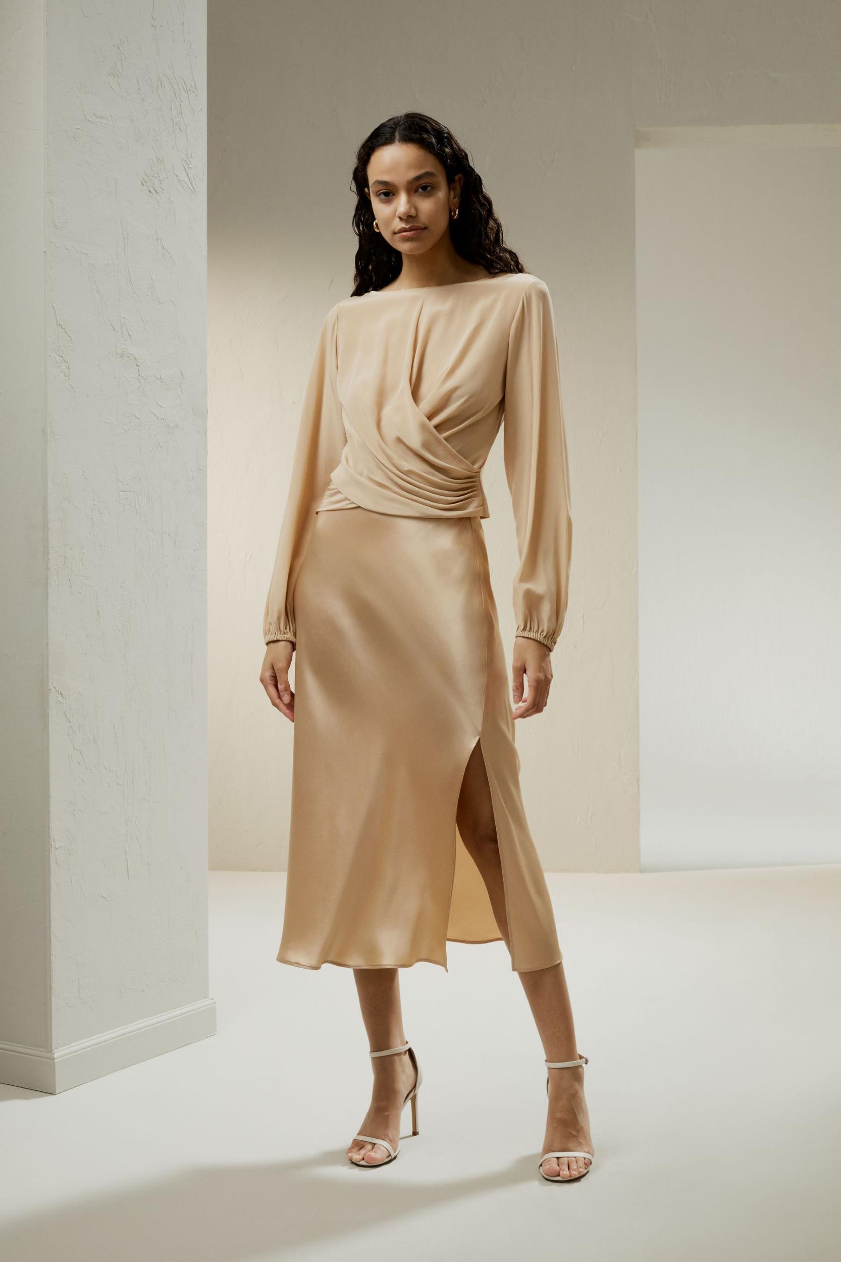 Minimalist Aesthetic Silk Poppy Skirt Product Image