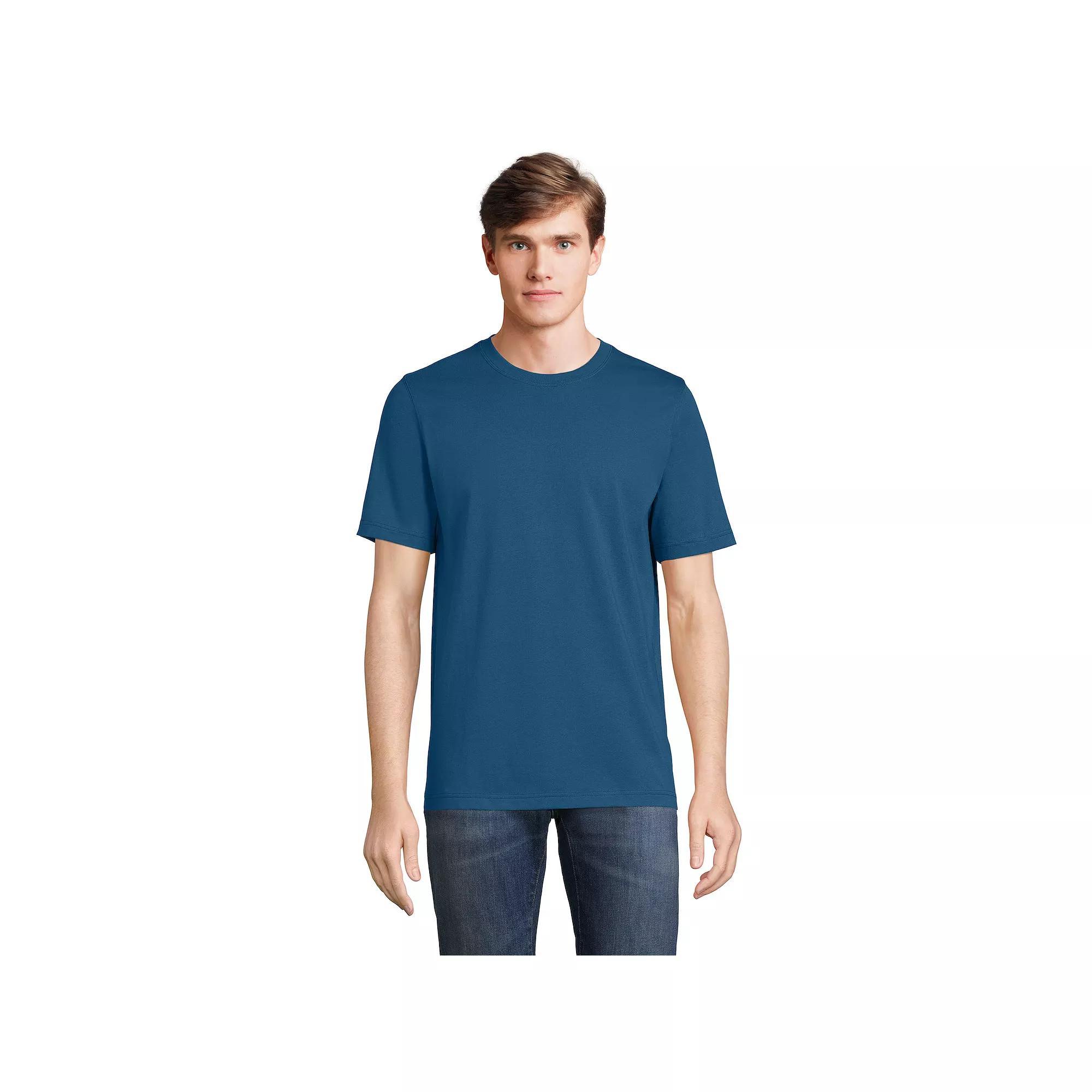 Men's Lands' End Super-T Short Sleeve T-Shirt, Size: Medium, Evening Blue Product Image