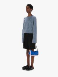 CROPPED CABLE KNIT SWEATER in blue | JW Anderson US  Product Image
