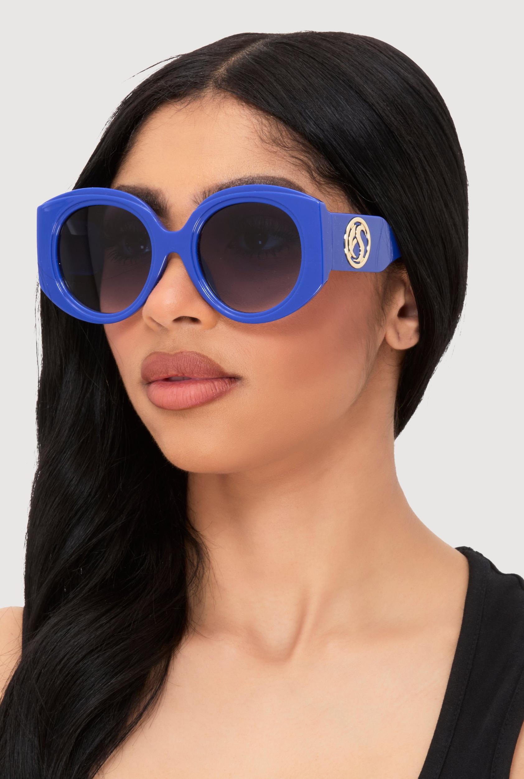 Retro Oversized Round Frame Sunglasses Female Product Image