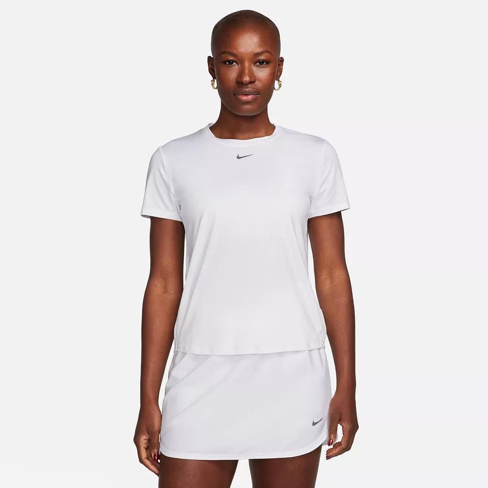 Women's Nike One Dri-FIT Classic Short Sleeve Top, Size: XL, White Product Image