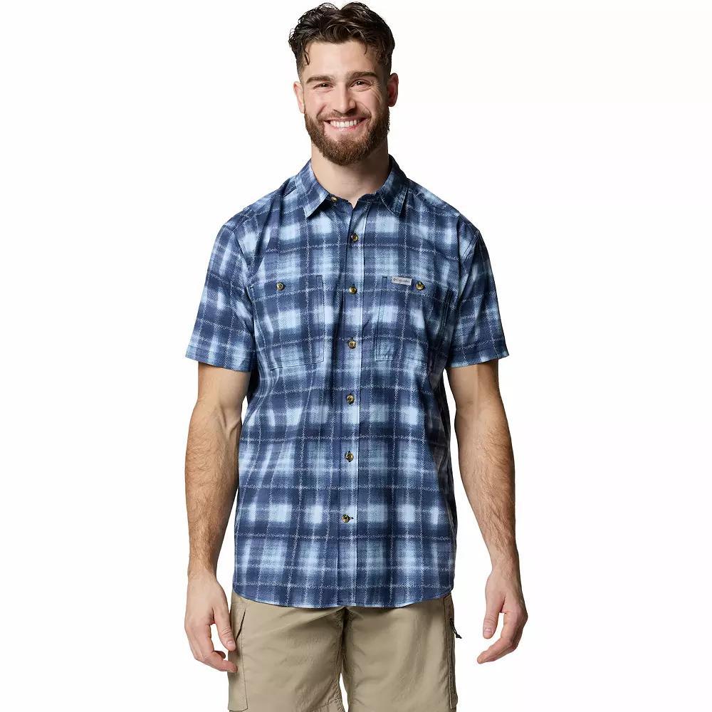 Men's Columbia UPF 40 Utilizer Printed Short Sleeve Button-Down Shirt, Size: XXL, Brown Yarrow Mirage Product Image