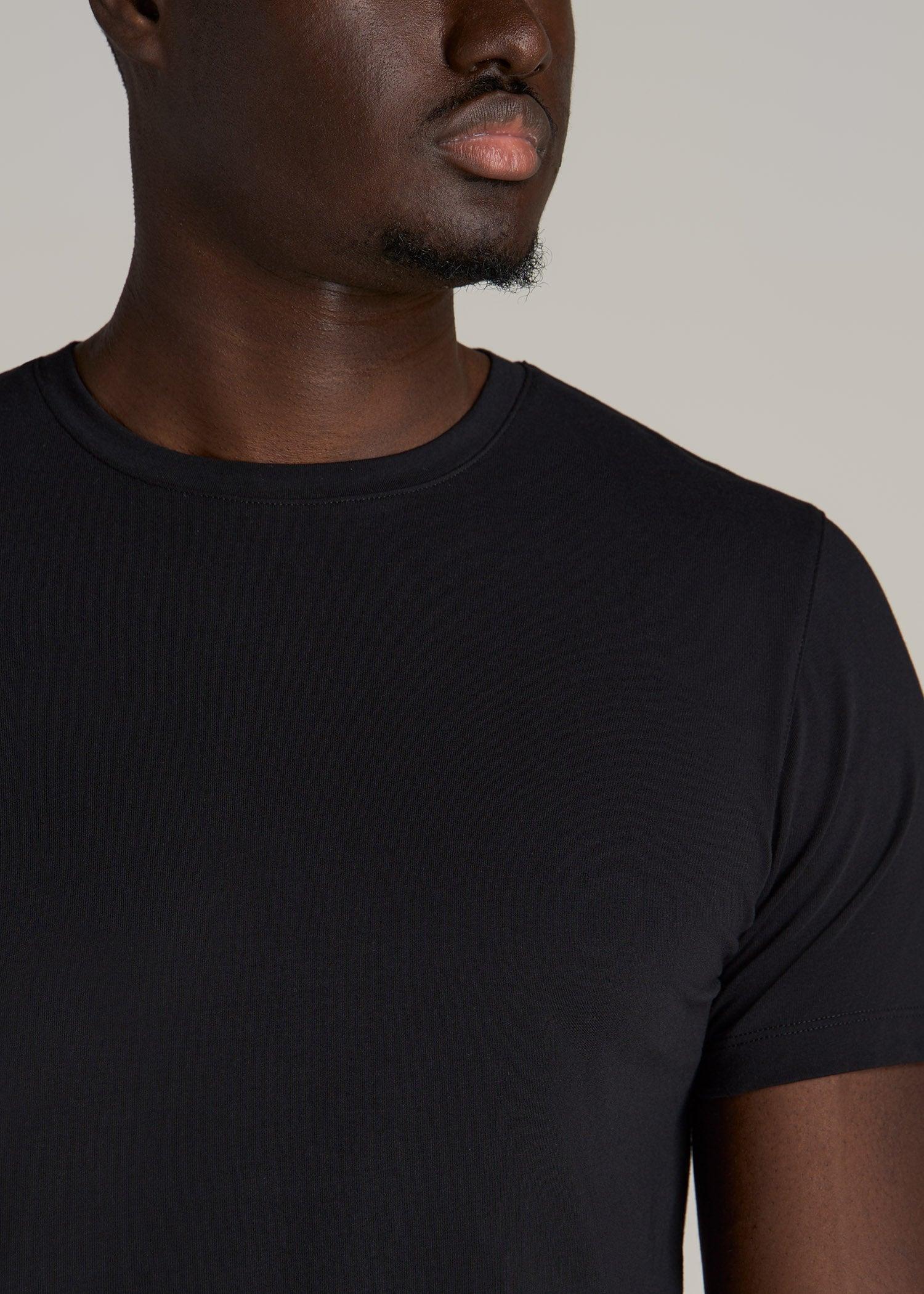 The Essential MODERN-FIT Crewneck Tee for Tall Men in Black Product Image