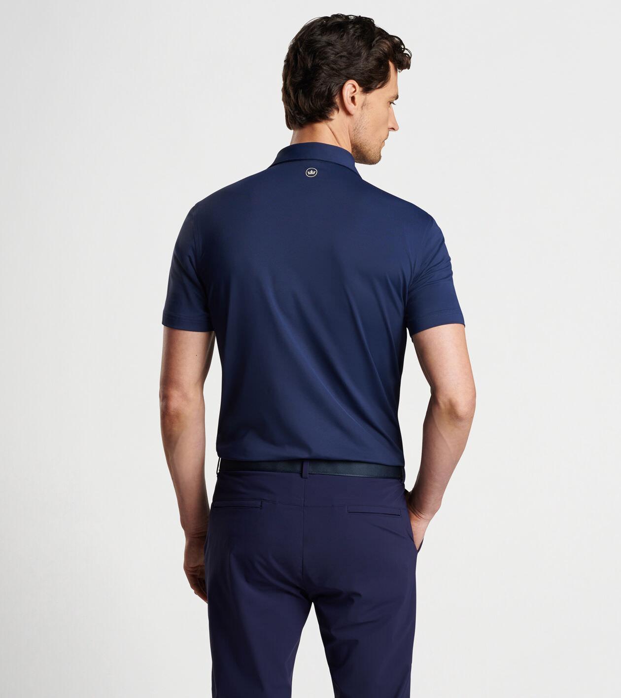 Peter Millar Mens Croxley Long-Sleeve Polo | Color: Navy | Size: S Product Image