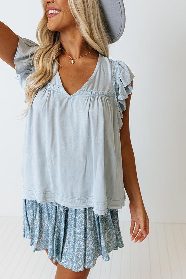 Covered In Sunshine Shift Top In Sky Blue Product Image