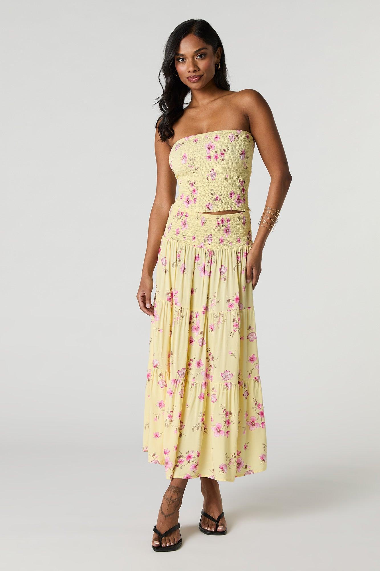 Floral Smocked Tube Top Female Product Image