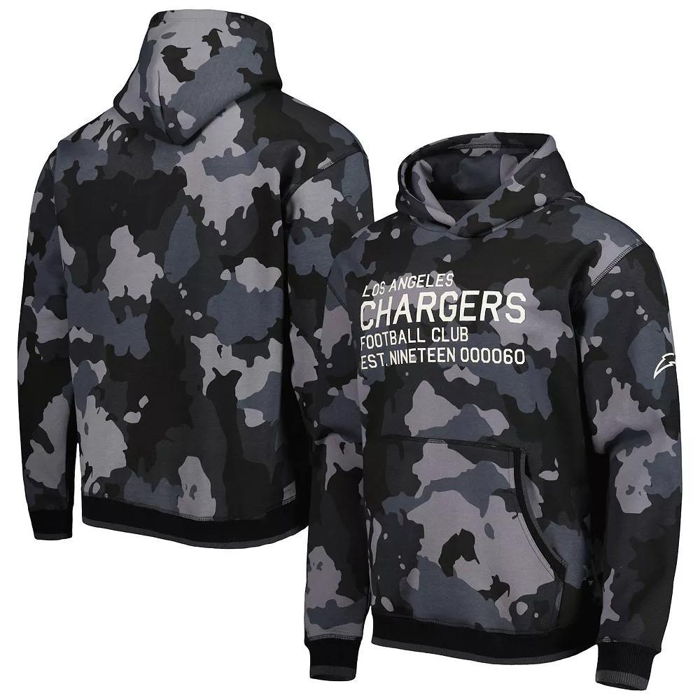 Men's The Wild Collective Black Los Angeles Chargers Camo Pullover Hoodie, Size: Medium Product Image